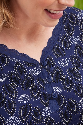Chemise de nuit Lune Scintillante - Bleu marine