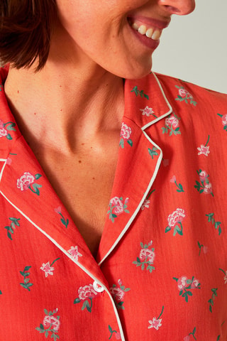 Chemise de nuit Cœur en Fleurs - Rouge