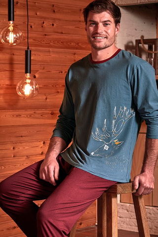 T-shirt de pyjama Echappée nordique - Bleu