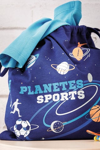 2 pyjamas Planètes Sports - Blanc
