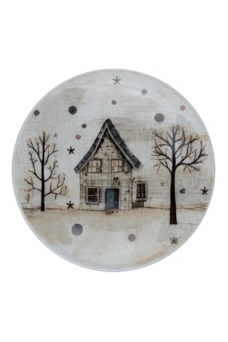 6 assiettes à dessert en porcelaine - 21 x 21 x 2 cm