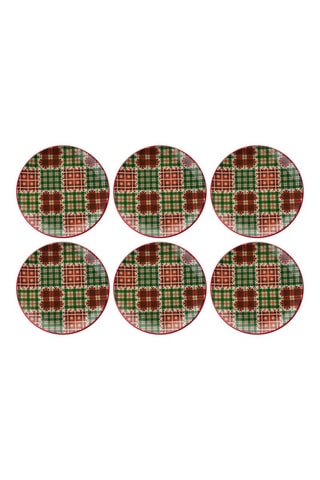 6 assiettes plates en céramique - 25,5 cm