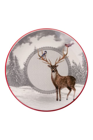 6 assiettes plates en céramique - 25,5 cm