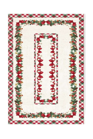 Nappe rectangulaire - 140 x 300 cm - Blanc et vert