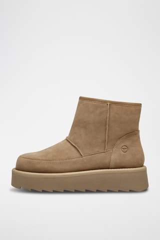 Stivaletti imbottiti in pelle scamosciata - Beige