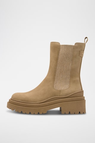 Stivaletti platform in pelle scamosciata - Beige