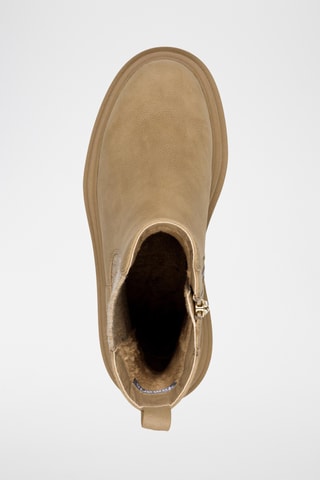 Stivaletti platform in pelle scamosciata - Beige