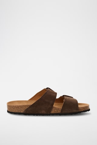 Ciabatte in pelle scamosciata - Marrone