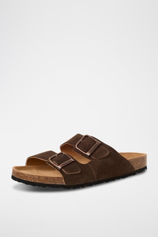 Ciabatte in pelle scamosciata - Marrone