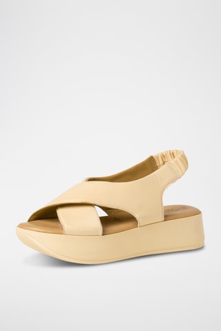 Sandali platform in pelle - Beige