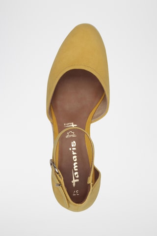 Espadrillas con zeppa in pelle scamosciata - Giallo