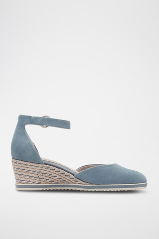 Espadrillas con zeppa in pelle scamosciata - Azzurro