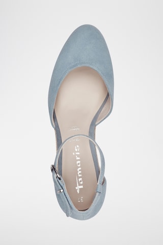 Espadrillas con zeppa in pelle scamosciata - Azzurro