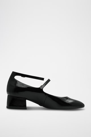 Babies à talons vernis - Noir
