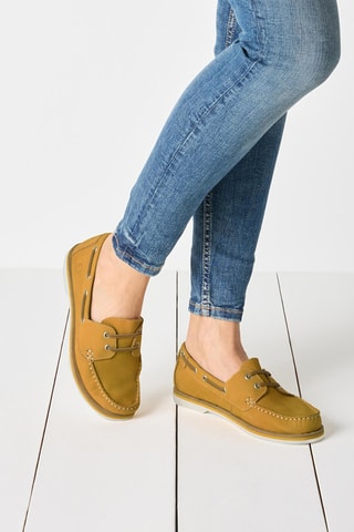 Scarpe da barca in pelle - Giallo