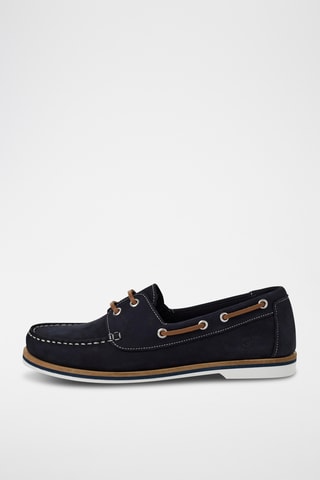 Scarpe da barca in pelle - Navy