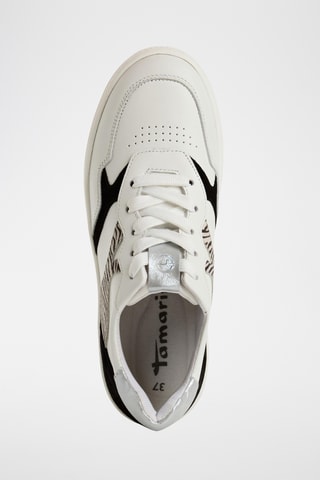 Sneakers platform in pelle - Bianco e nero
