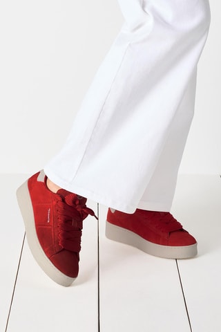 Sneakers in pelle scamosciata - Rosso