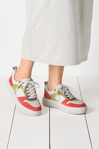 Sneakers platform in pelle - Bordeaux