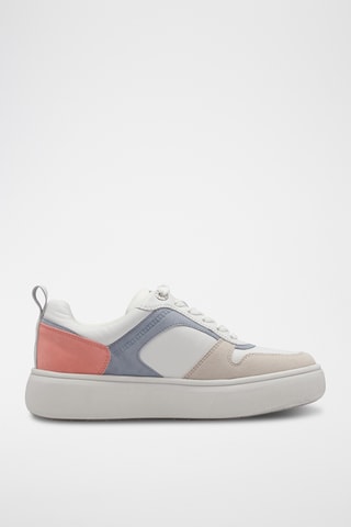 Sneakers platform in pelle - Azzurro