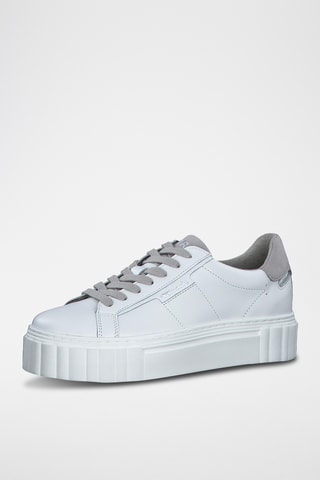 Sneakers platform in pelle - Bianco