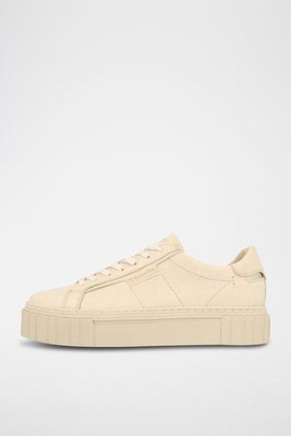 Sneakers platform in pelle - Beige