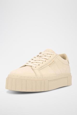 Sneakers platform in pelle - Beige