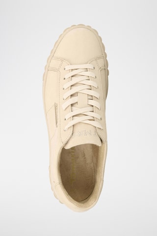 Sneakers platform in pelle - Beige