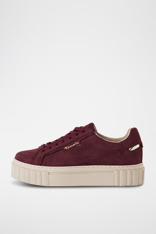 Sneakers platform in pelle scamosciata - Bordeaux