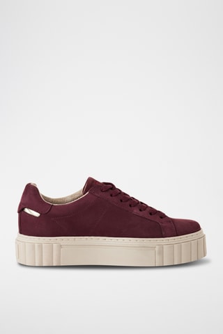 Sneakers platform in pelle scamosciata - Bordeaux