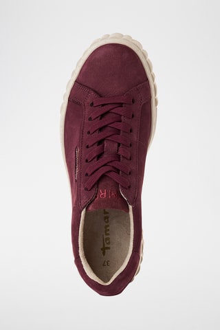 Sneakers platform in pelle scamosciata - Bordeaux