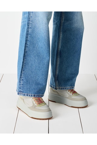 Sneakers platform in pelle - Verde