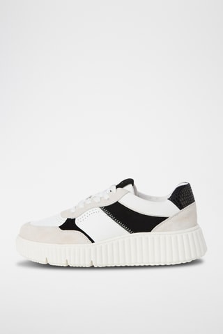 Sneakers platform in pelle - Avorio