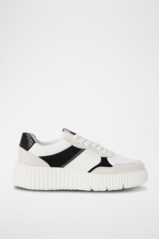 Sneakers platform in pelle - Avorio