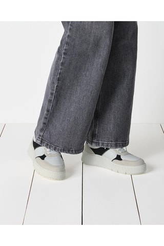 Sneakers platform in pelle - Avorio
