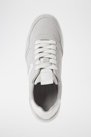 Sneakers platform in pelle scamosciata - Grigio chiaro