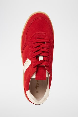 Sneakers platform in pelle scamosciata - Rosso