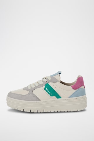 Sneakers platform in pelle scamosciata - Multicolore