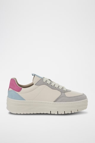 Sneakers platform in pelle scamosciata - Multicolore
