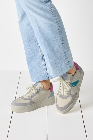 Sneakers platform in pelle scamosciata - Multicolore