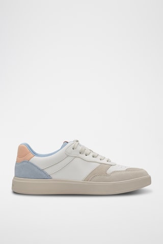 Zapatillas de piel - Blanco y camel