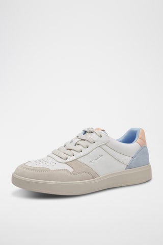 Zapatillas de piel - Blanco y camel
