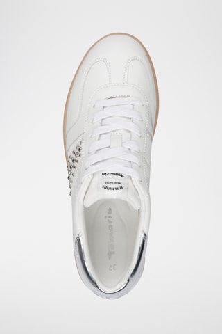 Baskets en cuir - Blanc et argenté