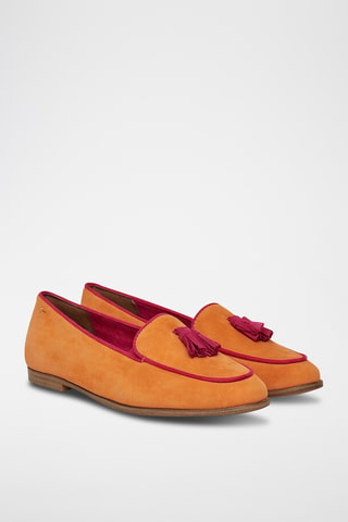 Mocassini in pelle scamosciata - Arancione