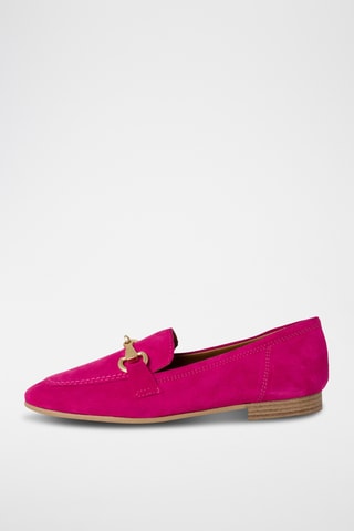 Mocassini in pelle scamosciata - Fucsia
