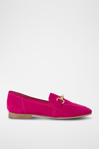 Mocassini in pelle scamosciata - Fucsia