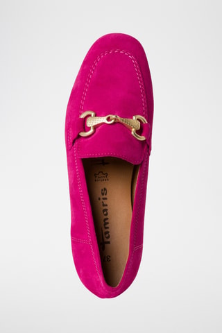 Mocassini in pelle scamosciata - Fucsia
