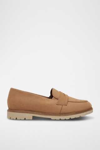 Mocassini in pelle scamosciata - Beige