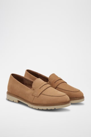 Mocassini in pelle scamosciata - Beige