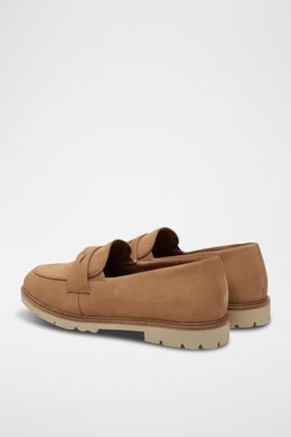 Mocassini in pelle scamosciata - Beige